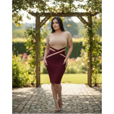 Imagem de Vestido Midi Detalhe em XX Moda Evangélica Feminina - Miss FLOWER, Vin
