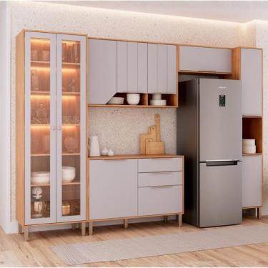 Imagem de Cozinha Modulada 5 Peças com 1 Cristaleira 1 Balcão 2 Armários Aéreos 