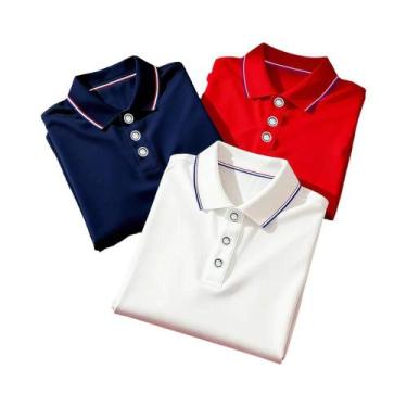 Imagem de Conjunto De 3 Camisas Polo Masculinas Casuais De Manga Curta Para Fest