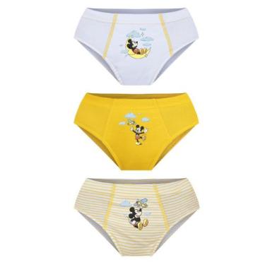 Imagem de Kit 3 Cueca Slip Mickey Lupo Algodão Infantil 111-089, Sortido 0938, M