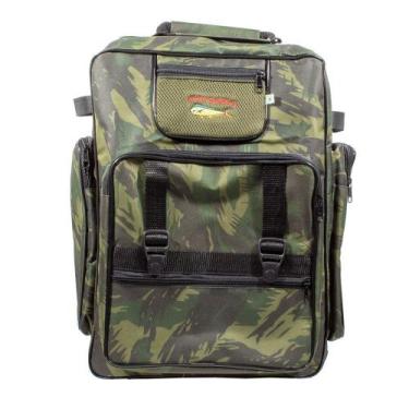 Imagem de Bolsa Mochila Para Camping Pesca Viagem EBF Motopesca Grande - Camufla