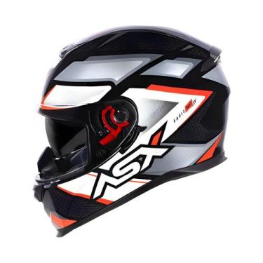 Imagem de Capacete Asx Eagle Sv Fast Preto Brilho Cinza E Vermelho Com Óculos In