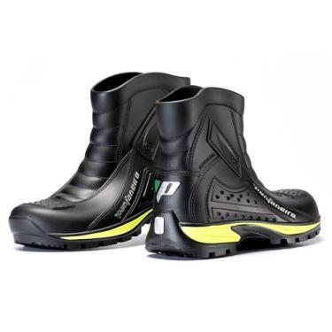 Imagem de Bota Chuva Moto Pvc Impermeável Cores Motoqueiro Pantaneiro, Amarelo, 