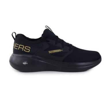 Imagem de Tênis Feminino Skechers Go Run Fast Preto e Dourado - 8962, 39, Preto
