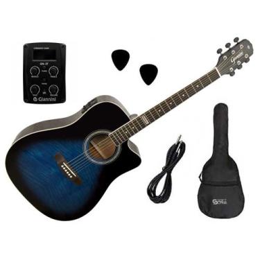 Imagem de Violão Giannini GF-1D CEQ Folk Eletroacústico, GF-1D Dark Blue Burst