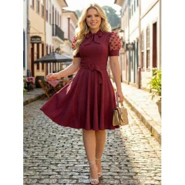 Imagem de Vestido Rodado Godê Moda Evangélica Atacado - Universo Do Closet, GG, 