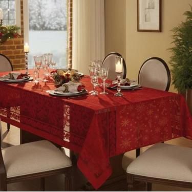 Imagem de Toalha de Mesa Retangular 6 Lugares Renda Natal Lepper