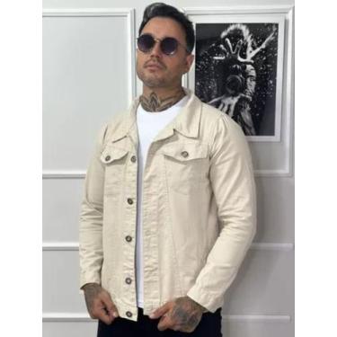 Imagem de Jaqueta Homem Jeans Masculina Casual Lavagem Escura com Puído - NS NAN