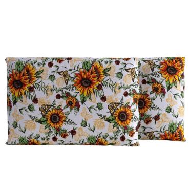 Imagem de Par de Fronhas Luar Estampado 50x70cm Malha 100% Algodão com Zíper Girassol Clara Luz Decora