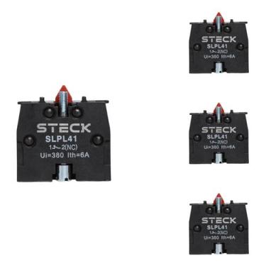 Imagem de 4 Bloco de Contato Auxiliar Steck SLPL41 660V 1NF Frontal