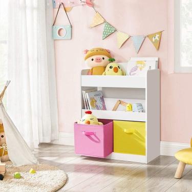Imagem de Organizador Infantil Compartimentos Brinquedos 100% MDF Mel Woodcore