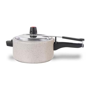 Imagem de Panela de Pressão Ceramic Life Vapt Alumínio com Revestimento Cerâmico 3L Mineral Resist Amadeirado Brinox