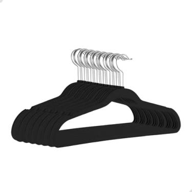 Imagem de Kit 50 Cabides de Veludo 360° Antideslizante Kit Cabide para Roupas Camiseta Calça
