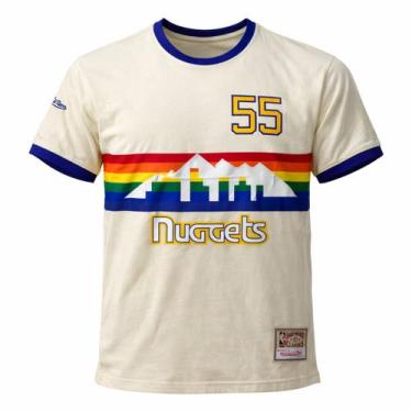Imagem de Camiseta Mitchell & Ness Nuggets Mutombo 55 Bege - Masculino, G, Bege