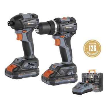 Imagem de Kit Parafusadeira Furadeira Parafusadeira Impacto 20v Ancora Tools Aco