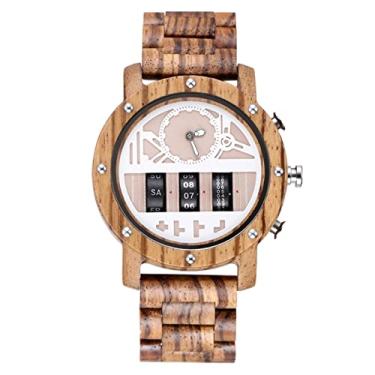 Imagem de Relógios de madeira masculinos feitos à mão de quartzo, relógio de pulso para marido, namorado, meu homem, noivo, presentes de dia dos namorados