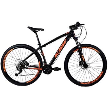 Imagem de Bicicleta Aro 29 KSW 27V Câmbios Shimano Alivio 7.0 Freio Hidraulico Cubo K7 Suspensão C/Trava - Preto/Laranja 19