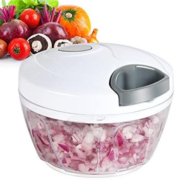 Imagem de Cortador manual de legumes Ourokhome, cortador de alho e cebola, para vegetais, gengibre, frutas, nozes, ervas e outros, 500 ml, branco