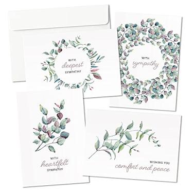 Imagem de Cartões de simpatia com envelopes – 24 cartões de condolência aquarela pré-marcados e dupla face – Combinação perfeita de expressão e simpatia para enviar para amigos e família (aquarela)