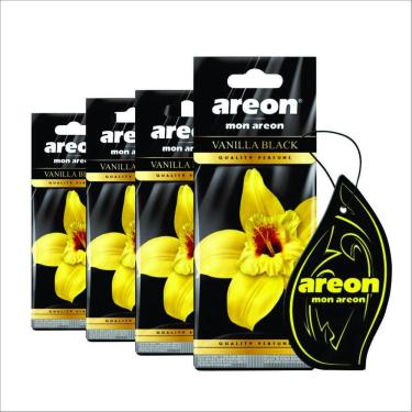 Imagem de Aromatizante Mon Areon Vanilla Black - 4 Peças - Perfume Automotivo Odorizador Baunilha