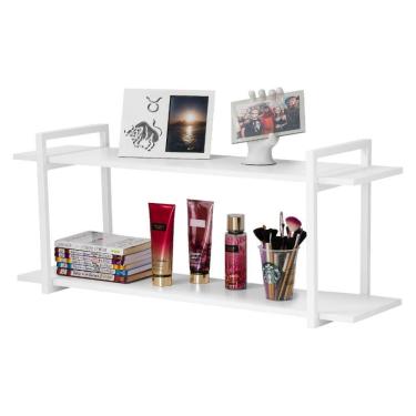 Imagem de Nicho Sala e Quarto Branco com Prateleiras Branco 80cm