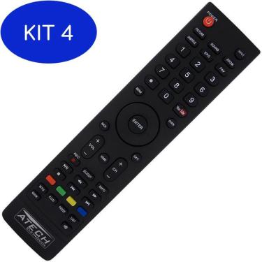 Imagem de Kit 4 Controle Remoto Tv Led Semp Toshiba Ct-6640 Com Youtube
