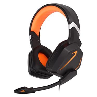 Imagem de Vbestlife Fone de ouvido para jogos, fone de ouvido para jogos com fio de 3,5 mm com memória de som surround almofada macia Fone de ouvido profissional com microfone para laptop