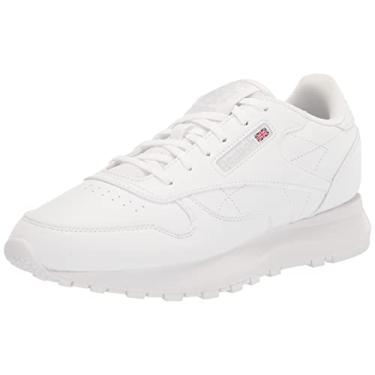 Imagem de Reebok Tênis feminino clássico de couro Sp, Coleção vegana/branco/cinza puro, 10
