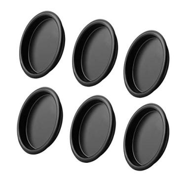 Imagem de Puxador de dedo para porta de armário – puxador de porta deslizante redondo de 6,35 cm, fácil encaixe na instalação, BLK-6 pack