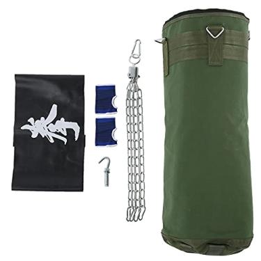 Imagem de Conjunto de boxe infantil,saco de areia de lona oxford de 80 cm pendurado sanda boxe ferramenta especial de treinamento fitness verde para crian?as presentes menino brinquedos de natal meninos,