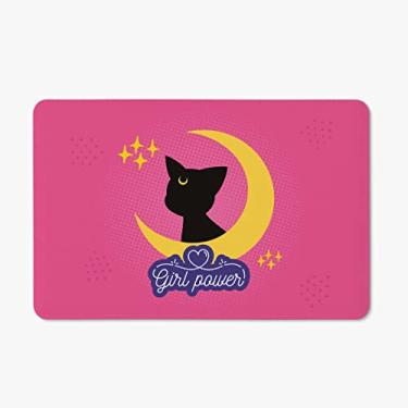 Imagem de Tapete Porta Banheiro Quarto 60x40cm - Girl Power Cat