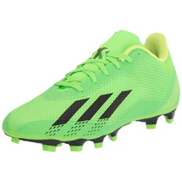 Imagem de adidas Tênis de futebol unissex adulto X Speedportal.4 flexível, Verde solar/vermelho solar/amarelo solar, 13.5 Women/12 Men