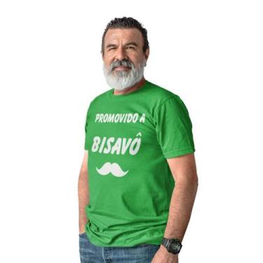 Imagem de Camiseta T-Shirt Promovido A Bisavô Dia Dos Pais Verde Bandeira - Del