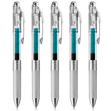 Imagem de Caneta esferográfica Pentel Energel Infree Gel Ink de 0,5 mm, ponta de agulha, tinta azul turquesa, conjunto de 5 canetas (importação japonesa)