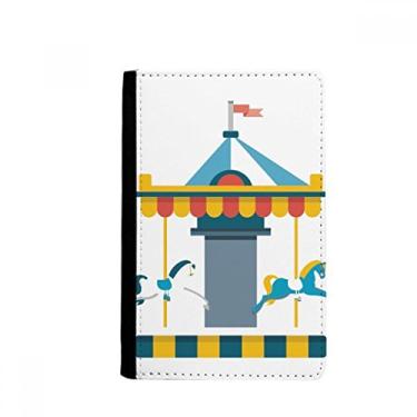 Imagem de Incrível ilustração de carrossel de parque engraçado porta-passaporte notas, carteira burse, Multicolorido.