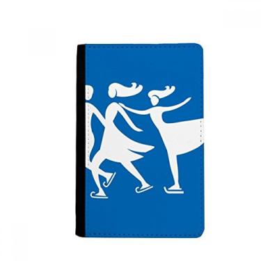 Imagem de Esqui inverno esporte padrão contorno azul porta-passaporte notecase burse capa carteira porta-cartão, Multicolor