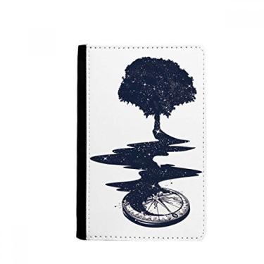 Imagem de Compass Stream Tree Art Pattern Passport Holder Notecase Burse Carteira Capa Cartão Bolsa, Multicolor