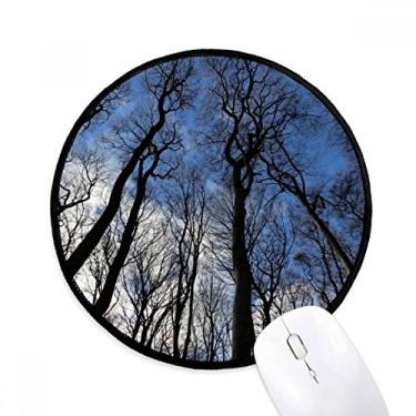 Imagem de Blue Sky Green Forest Science Nature Cenário Mouse Pad Desktop Escritório Tapete Redondo para Computador