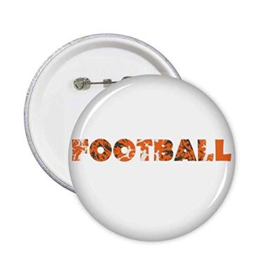 Imagem de Alfinetes de futebol com palavras elegantes laranja emblema botão decoração acessório 5 peças