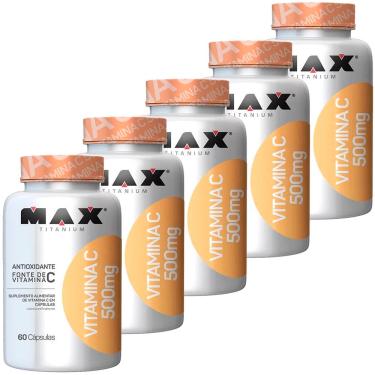 Imagem de Kit 5 Vitamina C 500mg 60 Cápsulas Max Titanium 