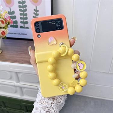 Imagem de Linda caixa de telefone com pulseira de coração para Samsung Galaxy Z Flip 4 capa corrente de mão para Z Flip4 Flip4 pulseira protetora, DS512,6, para Z Flip 4