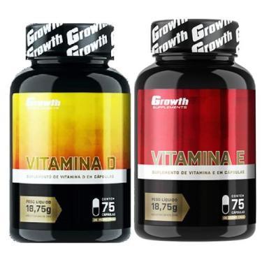Imagem de Kit Vitamina D 75 Caps + Vitamina E 75 Caps Growth Supplements