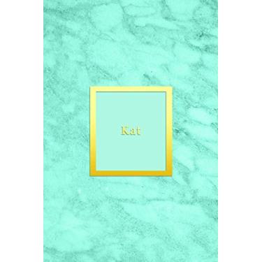 Imagem de Kat: Custom dot grid diary for girls | Cute personalised gold and marble diaries for women | Sentimental keepsake note book idea | Bright blue aqua teal color