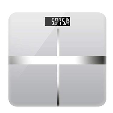 Imagem de balanças de banheiro de observadores de peso, balança digital eletrônica de peso corporal ultrafina de alta precisão, com 2 baterias, preta