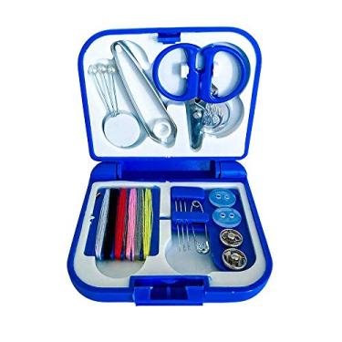 Imagem de LANMAX Mini Kit De Costura Azul Para Viagem - Mão Agulha Linha Tesoura