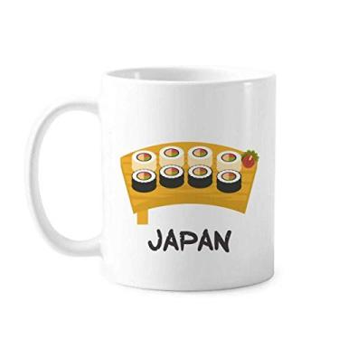 Imagem de Caneca clássica de sushi japonesa tradicional copo de cerâmica branca presente com alças 350 ml