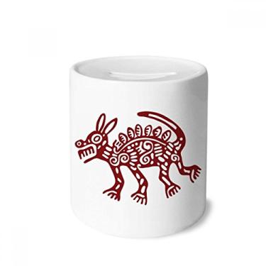 Imagem de DIYthinker Porta-moedas de cerâmica com estampa de animais selvagens, civilização antiga do México Totems