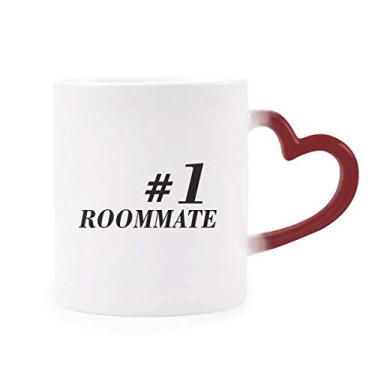 Imagem de Number.1 Caneca de grés com mudança de cor vermelha para temporada de formatura Roommate