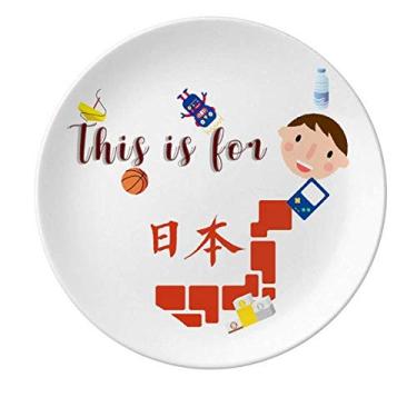 Imagem de Japanese Character Expressions Tokyo Games Prato de porcelana Jantar Prato Redondo Masculino