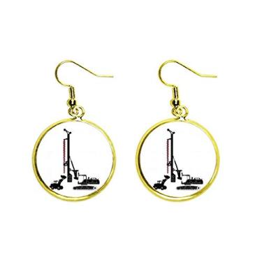 Imagem de Brinco feminino com pingente dourado para escavação para transporte de perfuração